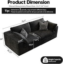 LoveSeat Cloud Couch Modular Sectional Sofa for Living Room,Modern Sofa with Deep Seat，2 Seater Boneless Couch,Comfy Upholstered Corduroy Couches for Apartment, Studio, Office,Bedroom，Black by CozyNest Decor