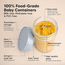 KeaBabies 4pk 8oz Glass Baby Food Containers with Lids - Leak-Proof, Microwavable Small Glass Jars, Baby Purees & Toddler Snack Storage Containers, BPA-Free, Dishwasher & Freezer Safe (Slate) by TinyTreasures Baby Boutique