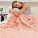 UKELER Pink Faux Fur Throw Blanket for Girls 50''x60'' Decorative Shaggy Velvet Blanket Fluffy Cozy Plush Warm Bed Throws for Bedroom, Living Room, Couch, Sofa, Office, Camping by CozyNest Decor