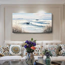 amatop Large Canvas Art Wall Decor for Bedroom Living Room –Rustic Coastal Ocean Artwork for Walls with Sailboat and Waves – Blue and White Nautical Beach Seascape Canvas Print 48x24 Inch by CozyNest Decor
