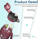 Enerbone Water Bottle, Leakproof BPA & Toxic Free, Motivational Water Bottle with Times to Drink and Straw, Fitness Sports Water Bottle with Strap for Office, Gym, Outdoor Sports by CozyNest Decor