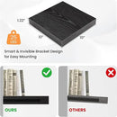 Square Floating Shelves for Wall, 10" W x 10" D x 1.2" H, Small Wooden Wall Mounted Display Shelves with Invisible Brackets for Living Room, Bedroom, Bathroom, Kitchen Decor, Set of 4, Black by CozyNest Decor