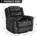 EBELLO Manual Recliner Chair, Soft Fabric Recliner Sofa with Overstuffed Armrest and Backrest for Living Room, Bedroom, Grey by CozyNest Decor
