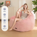 MAXYOYO Bean Bag Chair, Comfy Bean Bag Sofa with Back Support, Faux Fur Bean Bag Chair for Adults and Kids, Stuffed Floor Sofa for Living Room, Bedroom, Apartment, Pink by CozyNest Decor
