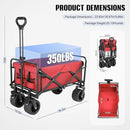 Beach Wagon with Big Wheels for Sand,Collapsible Folding All Terrain Utility Wagons Carts Foldable with Brakes for Sand Camping Sports Outdoor. by GreenHaven Gardens