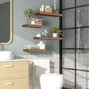 HOOBRO Floating Shelves for Wall, Wall Mounted Shelf Set of 2, 15.7" Hanging Shelf with Invisible Brackets, for Wall in Bathroom, Bedroom, Toilet, Kitchen, Living Room, Office, Rustic Brown BF40BJ01 by CozyNest Decor