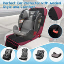 Car Seat Protector for Child, 2 Pack With Mesh Pockets & Non-Slip Backing 600D Durable Under Baby Seat Cover for Back Seat (Burgundy, Standard) by TinyTreasures Baby Boutique