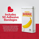 BioSwiss Bandages, Banana Shaped Self Adhesive Bandage, Latex Free Sterile Wound Care, Fun First Aid Kit Supplies for Kids, 50 Count by TinyTreasures Baby Boutique