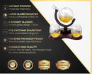 Whiskey Globe Decanter Set with 2 Glasses in Gift Box - Whiskey decanter for Liquor, Whiskey, Brandy, Gin, Rum, Tequila, Vodka, and Brandy - Home Bar Accessories for Men and Women by CozyNest Decor