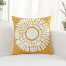 HWY 50 Mustard Yellow Decorative Throw Pillow Covers 18x18 Inch, Pack of 2 Embroidered Cotton Farmhouse Cushion Cover Pillow Case for Sofa Couch Living Room Bed Bedroon, Sunflower Design by CozyNest Decor