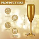 XUWAIDSGN Acrylic Champagne Flutes Toasting Glasses Unbreakable Mimosa Bar Reusable Wine Glasses Vintage Champagne Flutes Stemmed Drinking Cups 5.4 OZ for Christmas Birthday (100, Gold) by CozyNest Decor