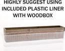 20" Rectangular Rustic Wood Planter with Handle and Plastic Liner l Rustic Barn Wood l Country Style, Home and Wedding Decorations, Garden Ornaments (20x4 w Handle Set of 2, Natural) by GreenHaven Gardens