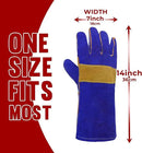 HANDLANDY Animal Handling Gloves, Falconry Cat Glove Bite Proof, Thorn Proof Rose Pruning Gardening Gauntlets (Royal blue, 14 Inches) by GreenHaven Gardens