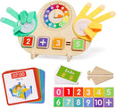 Montessori Learning Toys for Toddlers 3 4 5 years, Finger Counting Number Blocks and Clock Wooden Toys for Kids, Educational Math manipulatives Toys, Preschool Wood Homeschool Educational Math Toy. by TinyTreasures Baby Boutique