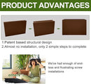 Galvanized Steel Planter Box-No Installation Required Metal Rectangular Block Long Box Planter Modern Outdoor Planters All-Weather Use with Drainage Holes for Patio/Porch, 36×24×12IN（Brown） by CozyNest Decor