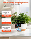 VEVOR Hanging Planters, 10 Inch Self-Watering Hanging Planter, 2 Pack Flower Pots with Drainage Hole & 2 Kinds of Plant Hangers, Plastic Basket Pots, for Garden Home Decor, Indoor & Outdoor Plants by CozyNest Decor