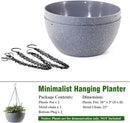 10 inch Hanging Planters for Outdoor Indoor Plants with Drainage Holes and Chain, 2 Pack Round Hanging Flower Plant Pots for Garden Home Porch Decor, Speckled Grey by GreenHaven Gardens