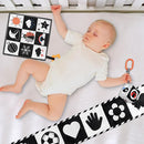 SAMMAS Black and White High Contrast Baby Toys 0-3 Months for Newborn Toys Infant Sensory Soft Book Infant Tummy Time Toys for Brain Development Montessori Learning Activities for Babies(3 Pcs) by TinyTreasures Baby Boutique