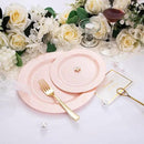 FLOWERCAT 60PCS Pink Plastic Plates - Heavy Duty Pink Plates Disposable for Party/Mother's Day/Wedding - serving 30 guests Include 30PCS 10.25inch & 30PCS 7.5inch by CozyNest Decor