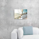 ARTISTIC PATH Sailboat Picture Seascape Wall Art: Nautical Artwork Print on Canvas Painting for Bedrooms (16" W x 11" H,Multi-Sized) by CozyNest Decor