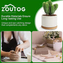 ZOUTOG Plant Pot 4 Inch, Ceramic Succulent Pots with Drainage Hole & Bamboo Tray, Pack of 6 White Small Flower Pots for Home, Office, Indoor or Outdoor Decor - Plants Not Included by GreenHaven Gardens