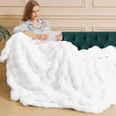 White Soft Twin Fluffy Blanket for Bed Living Room Furry Faux Fur Bed 60x80 Thick Fuzzy Throw Blanket Cozy Home Decor Gifts 860 GSM by CozyNest Decor