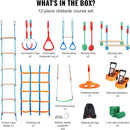 VEVOR Ninja Warrior Obstacle Course for Kids, 2 x 50 ft Weatherproof Slacklines, 500lbs Weight Capacity Monkey Line, Outdoor Playset Equipment, Backyard Toys Training Equipment Set with 12 Obstacles by TinyTreasures Baby Boutique