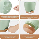 Plant Pots 8/7/6.5/6/5.5/5 Inch Self Watering Pots, Set of 6 Plastic Planters with Drainage Holes and Saucers,Plastic Flower Pots,Nursery Planting Pot for Indoor Out Door Plants（Green） by GreenHaven Gardens