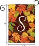 Briarwood Lane Fall Leaves Monogram Letter S Garden Flag by GreenHaven Gardens