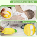 Baby Fruit Food Feeder - Silicone Nibble Tray Combo - Breastmilk Popsicle Mold for Cooling Relief, BPA Free Mesh Feeder for Infant Self Feeding (Monkey Mint + Pineapple) by TinyTreasures Baby Boutique