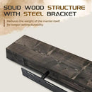 48x7x3 Fireplace Mantel - Solid Rustic Wood - Wall Mounted Floating Shelf with Invisible Heavy Duty Steel Bracket (Weathered Black) by CozyNest Decor