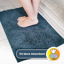 Muddy Mat® 4-Piece Atlantic Blue Medium 30"X19" AS-SEEN-ON-TV Highly Absorbent Microfiber Door Mat, Bath Mat and Pet Rug, Non Slip Thick Washable, Soft Chenille for Kitchen Bedroom Indoor and Outdoor by CozyNest Decor