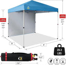 CROWN SHADES 8x8 Pop Up Canopy with 1 Side Wall - Beach Tent with One Push Setup - Outdoor Sun Shade for Events, Parties, Camping - Gazebo with STO-N-Go Cover Bag (Sky Blue) by GreenHaven Gardens
