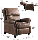 CANMOV Pushback Recliner Chair Set of 2, Faux Leather Armchair Push Back Recliner with Rivet Decoration Single Sofa Accent Chair for Living Room, Chocolate by CozyNest Decor