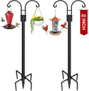XDW-GIFTS Double Shepherds Hooks for Outdoor, 2-Pack Heavy Duty Garden Pole for Hanging Bird Feeder, Plant Baskets, Solar Light Lanterns, Garden Plant Hanger Stands with 5 Base Prongs by GreenHaven Gardens