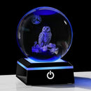 Qianwei Owl Gifts for Women 3D Crystal Ball 3.14'' - Laser Owl Decor Glass Animals Bird Figurines Statue Stuff for Room Decorations Bird Night Light by GreenHaven Gardens