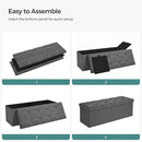 SONGMICS Mazie Collection - 43 Inches Ottoman Storage Bench, 35 Gal. Folding Chest with Breathable Linen-Look Fabric, Load up to 660 lb, for Entryway, Living Room, Bedroom, Dark Gray ULSF077G04 by CozyNest Decor