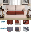 H.VERSAILTEX Super Stretch Individual Seat Cushion Covers Sofa Covers Couch Cushion Covers Slipcover Sets Thick Jacquard Textured Twill Fabric (2 Piece Medium Sofa Cushion Covers, Rust) by CozyNest Decor