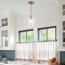 Brass Pendant Lights Kitchen Island,Modern Farmhouse Clear Glass Pendant Light,Gold Light Fixture Kitchen Pendant Mini Hanging Light Fixture for Sink (Brass 2 Pack stem Rod) by CozyNest Decor