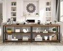 FOLUBAN Console Table for Entryway, Narrow Sofa Table with 3 Tier Storage Shelf for Living Room Hallway Behind Couch, Rustic Walnut by CozyNest Decor