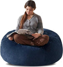 Bean Bag Chair 3Ft, Memory Foam Filled, Large Beanbag Chairs for Adults and Teens, Soft Sofa with Removable Flannel Cover, Round Couch for Living Room Bedroom College Dorm (Blue, 3FT-36×36"×24") by CozyNest Decor