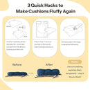 Non Slip Chair Cushions for Dining Chairs Set of 4 Kitchen Chair Cushions 18"x18"x3" Turfted Chair Pads Comfortable and Soft Seat Cushion with Ties, Navy by CozyNest Decor
