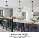 2 Pack 1-Light Black Pendant Lights for Kitchen Island, Farmhouse Metal Pendant Light Iron Cage Hanging Light Fixtures with Clear Glass Shade for Dining Room, Entryway, Hallway, Foyer by CozyNest Decor