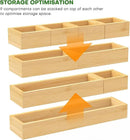 Bamboo Drawer Organizer Set, 9 PCS Multi-Use Individual Wood Storage Organizers, Junk Drawer Divider and Storage Trays Containers for Kitchen, Bathroom, Office Desk, Makeup, Jewelry, Utensils by CozyNest Decor