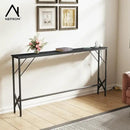 63'' Console Table, Skinny Entryway Table with Fast-Charging Station, Narrow Long Sofa Table, Behind Slim Couch Table for Entrance, Hallway, Living Room Decor ST-BK160-1 by CozyNest Decor