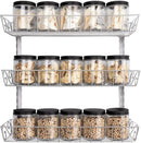 SWOMMOLY Adjustable Wall Mount Spice Rack, 3-Tier Dual-use (Multi-use) Organizer, Silver by CozyNest Decor