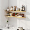 48" Floating Shelves for Wall, 12" Deep Slim Oak Floating Shelves, Wall-Mounted Shelves for Bedroom, Living Room, Kitchen, Bathroom - Set of 2 by CozyNest Decor