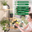 YUOROS Window Plant Shelves, 3-Tier Rotating Plant Shelf Stand, Indoor Metal Wall Plant Holder by GreenHaven Gardens