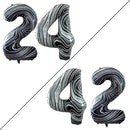 GOER Number 24 Balloons for 24th Birthday Party Decorations,42 Inch Jumbo Foil Helium 42 Balloons for 42nd Birthday Party Decoration (Marble Black) by TinyTreasures Baby Boutique