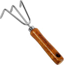Hand Cultivator Garden Tool Heavy Duty Japanese Steel with Wood Handle, Manual Small Hand Rake Soil Tiller for Weeding, Digging, Cultivating, 3 Claws, Made in Japan, Silver by GreenHaven Gardens
